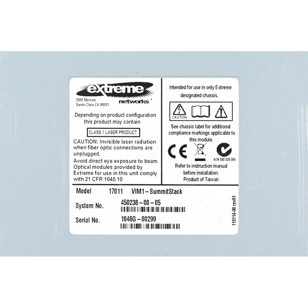 17011 EXTREME NETWORKS 2-PORT 20GB STACKING 4-PORT 1GB SFP MODULE FOR X650-24X